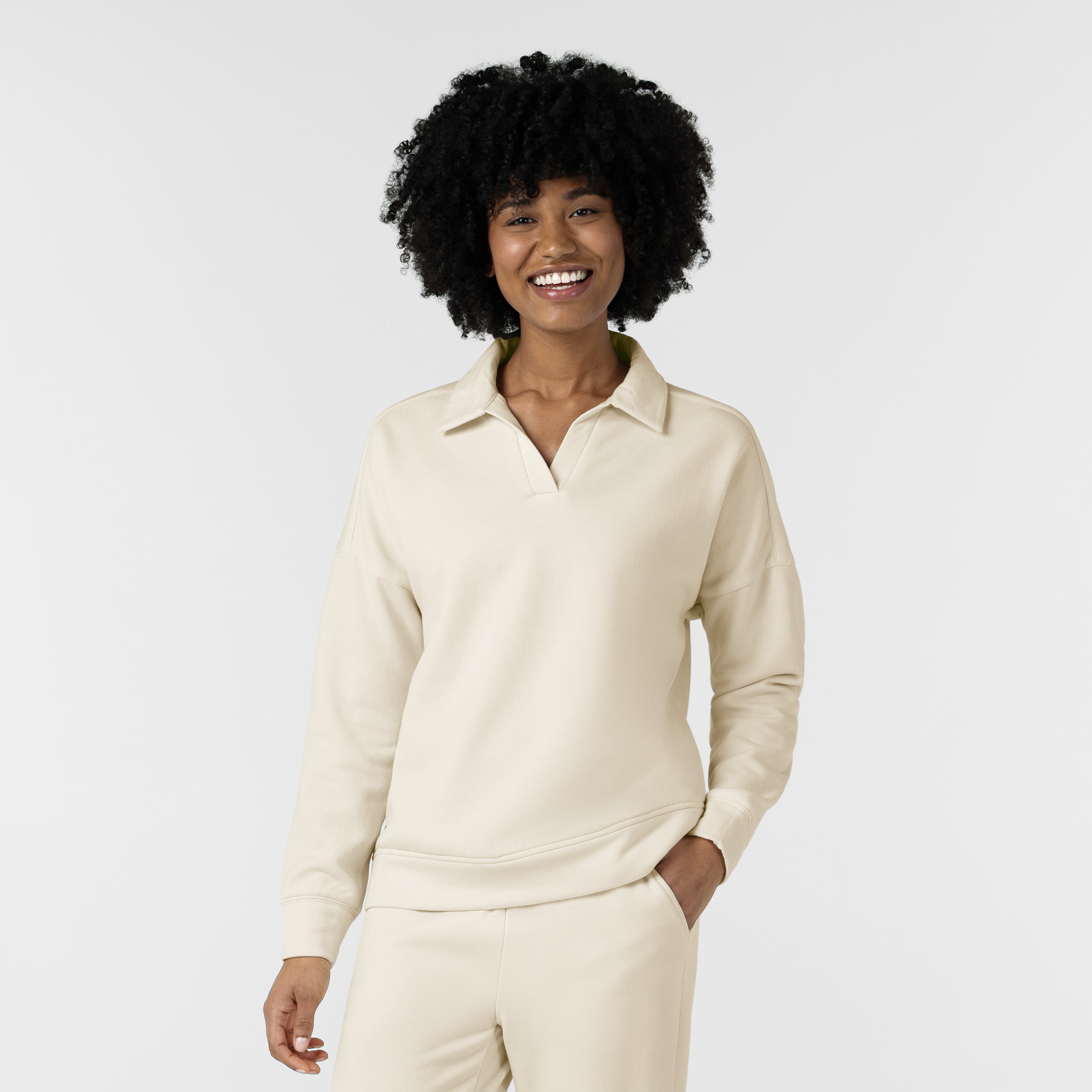 Set de Polo de Felpa y Pantalón de Felpa de Pierna Ancha - Marca Wink