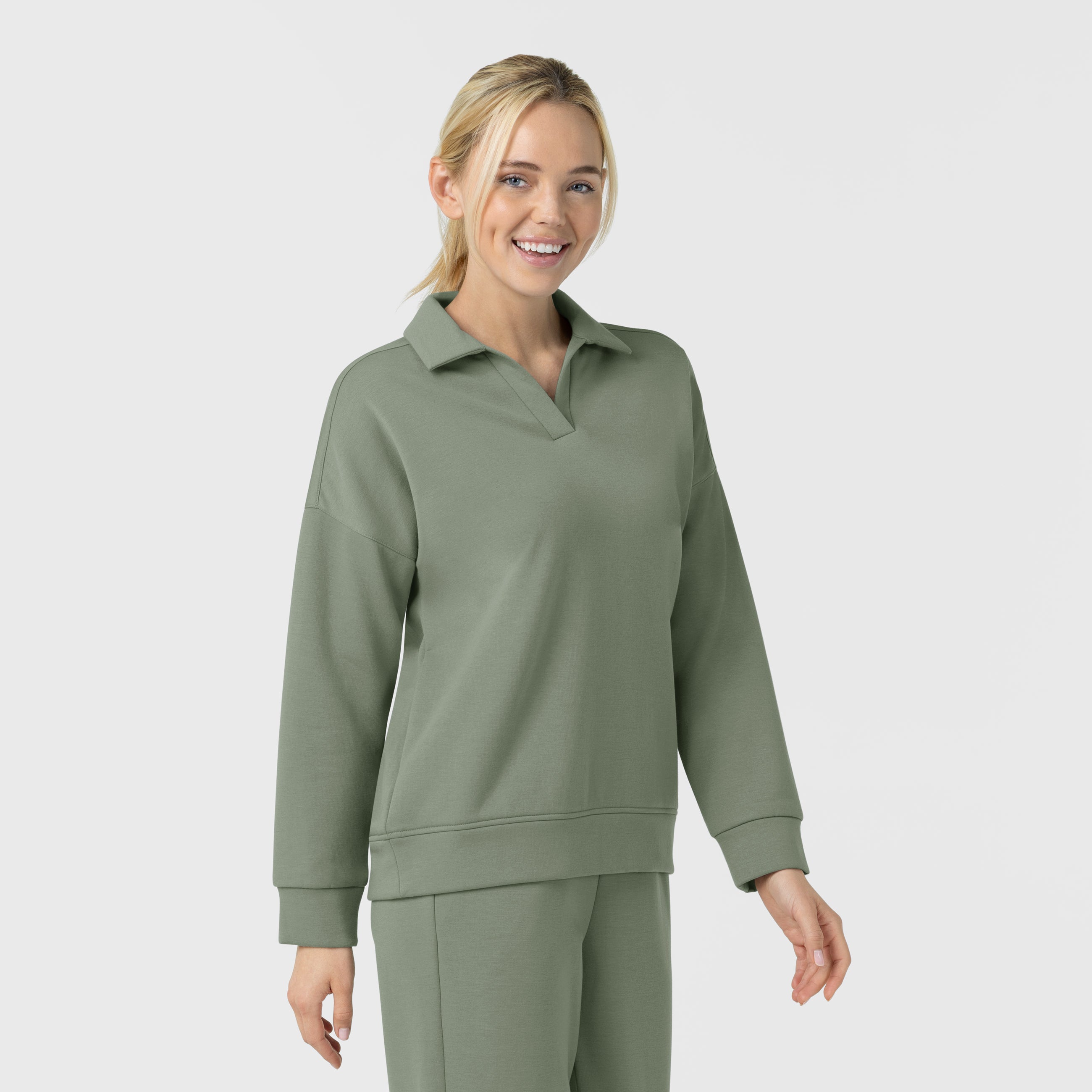 Set de Polo de Felpa y Pantalón de Felpa de Pierna Ancha - Marca Wink