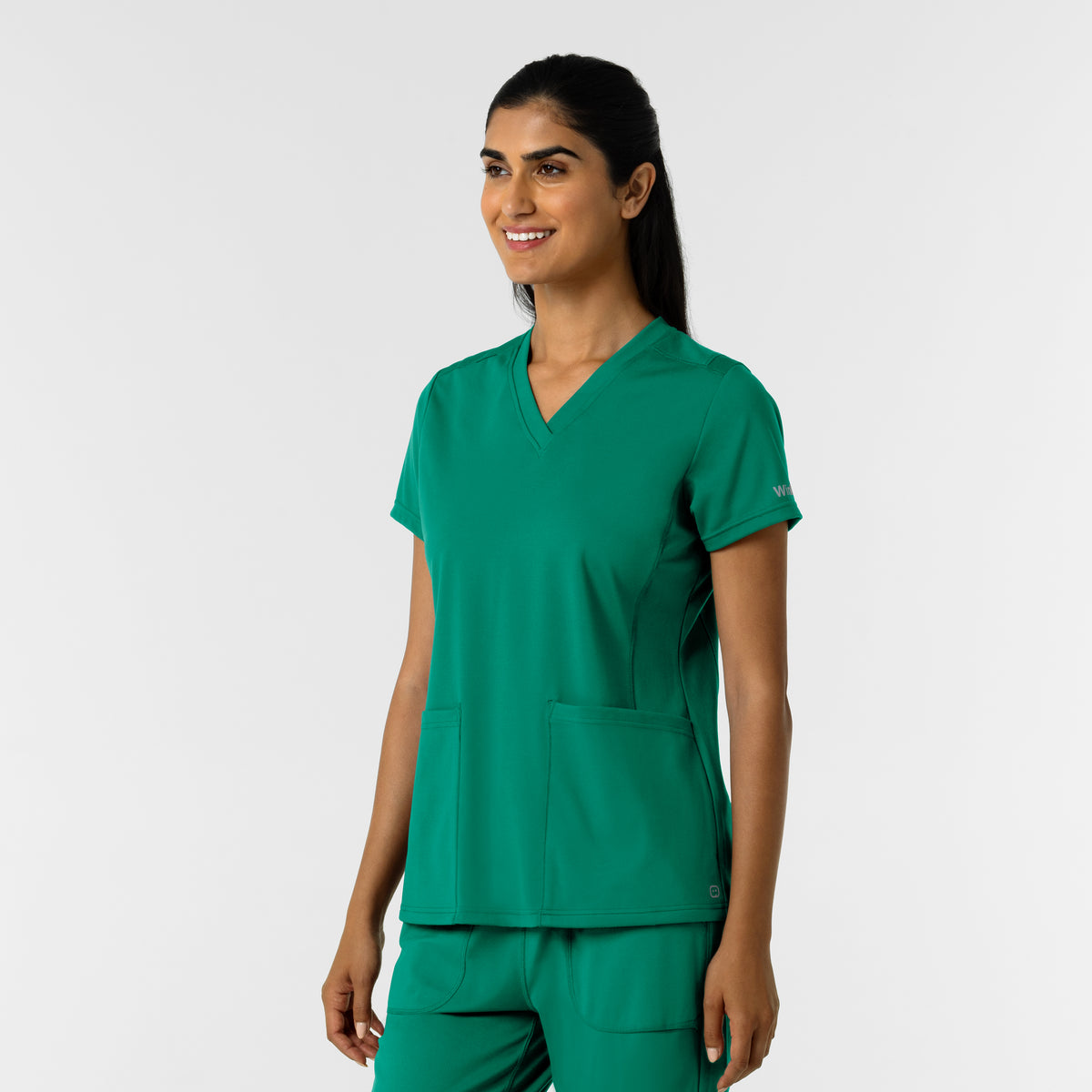 Set de Blusa Médica de Manga Corta con Media Cremallera y Pantalón de Punto Corte Regular - Marca Wink