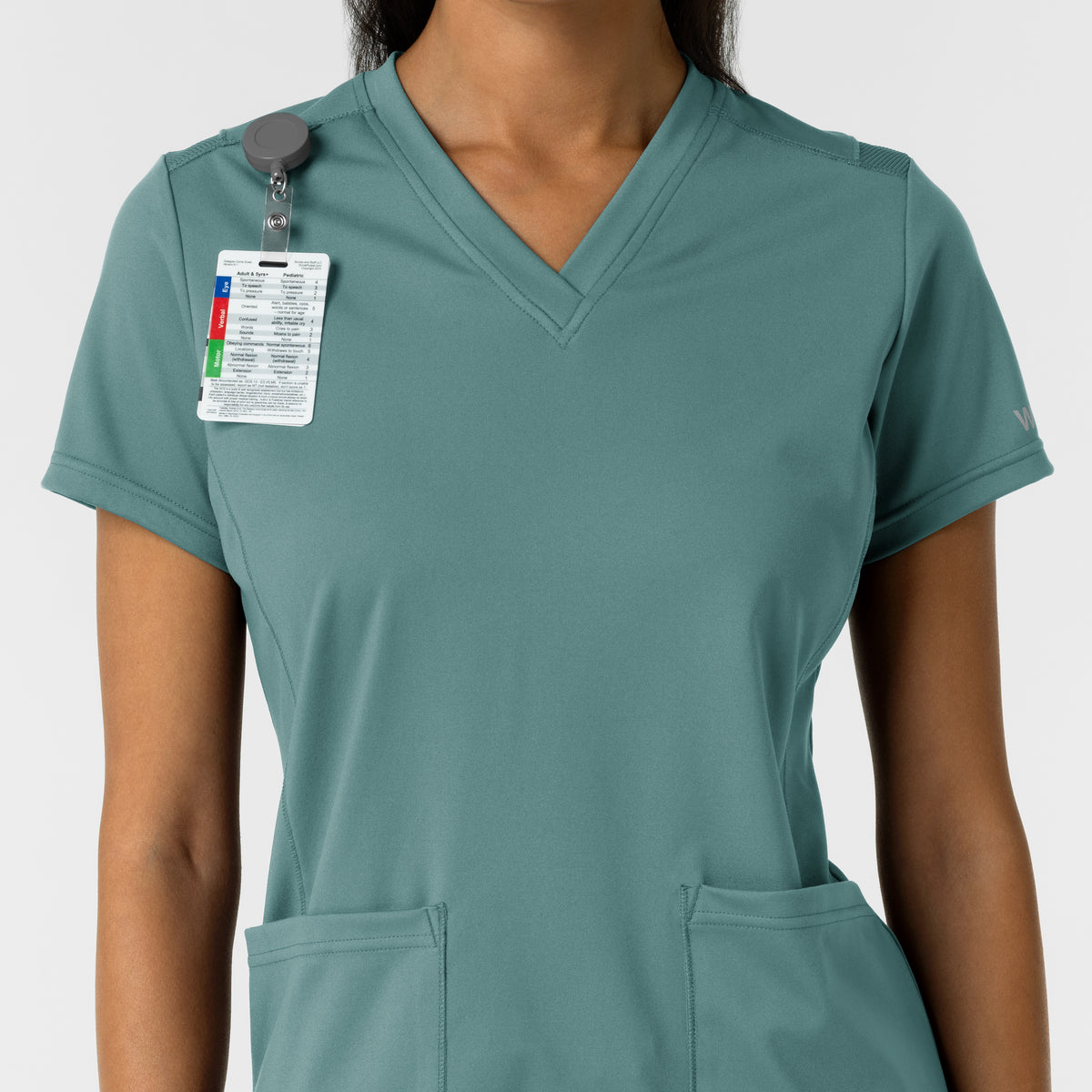 Set de Blusa Médica de Manga Corta con Media Cremallera y Pantalón de Punto Corte Regular - Marca Wink