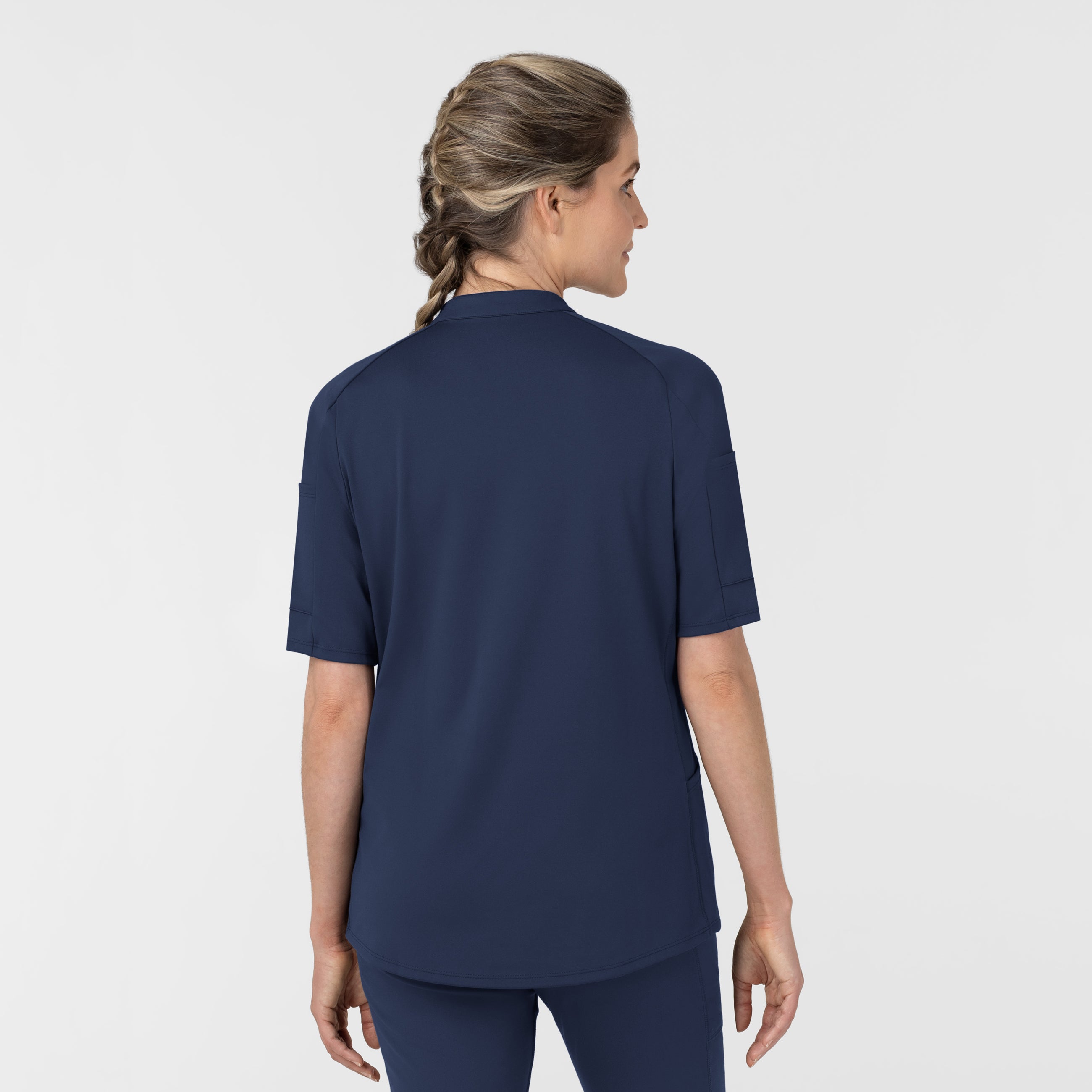 Set de Blusa Médica de Manga Corta con Media Cremallera y Pantalón Corte Recto - Marca Wink