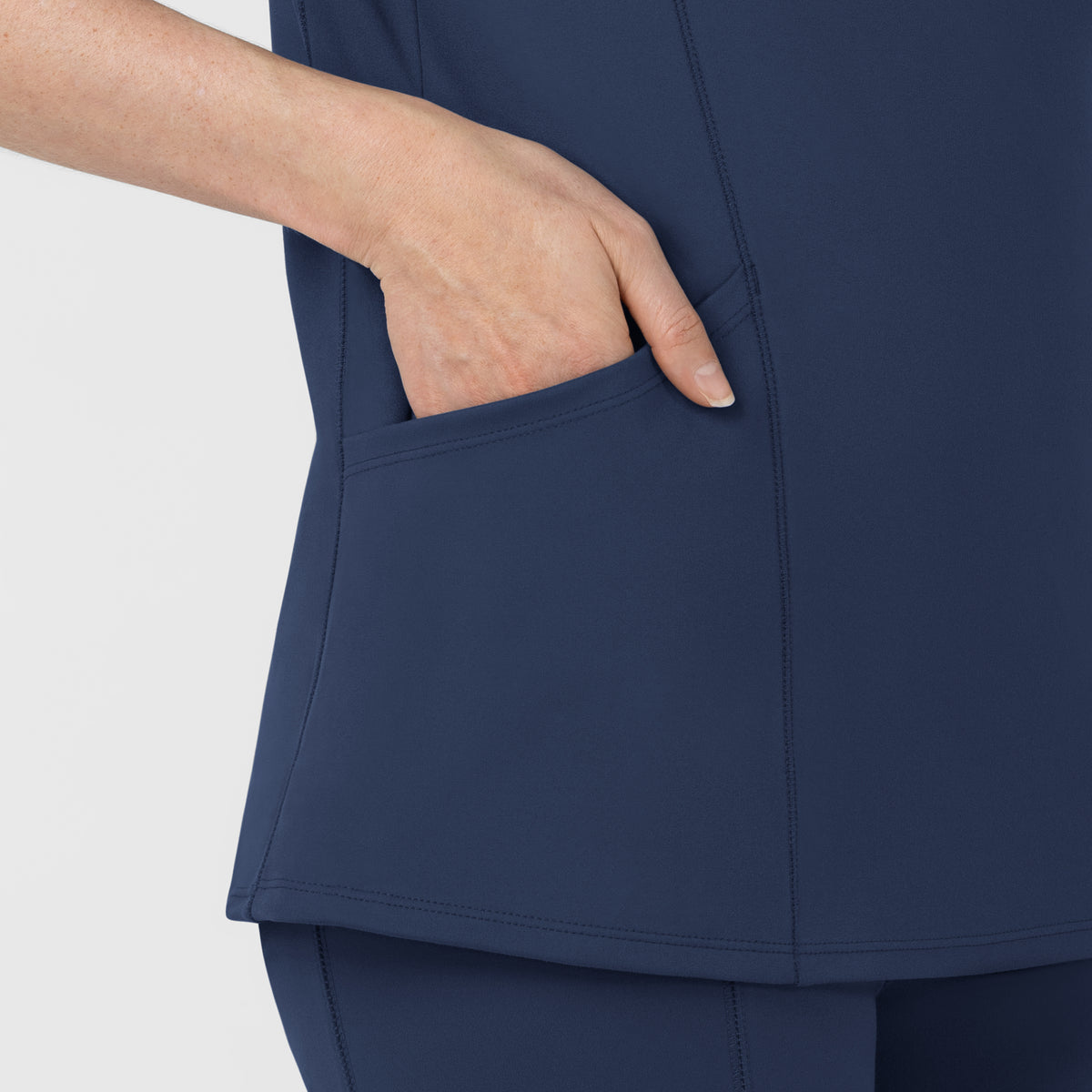 Set de Blusa Médica de Manga Corta con Media Cremallera y Pantalón Corte Recto - Marca Wink