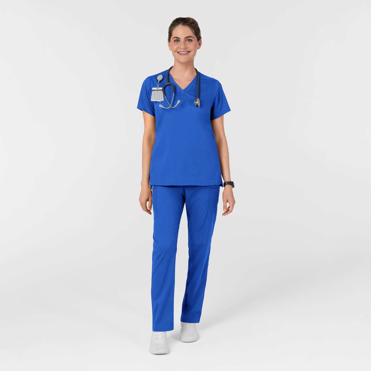 Scrub Médico repelente a liquidos, de filipina con Cuello en V con pantalón Corte Acampanado, para Mujer Boundless - Marca Wink