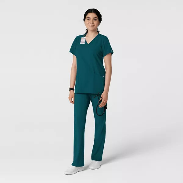 Scrub Uniforme Médico con Filipina con cuello en V curvo y pantalón jogger tipo cargo para Mujer | Marca Wink