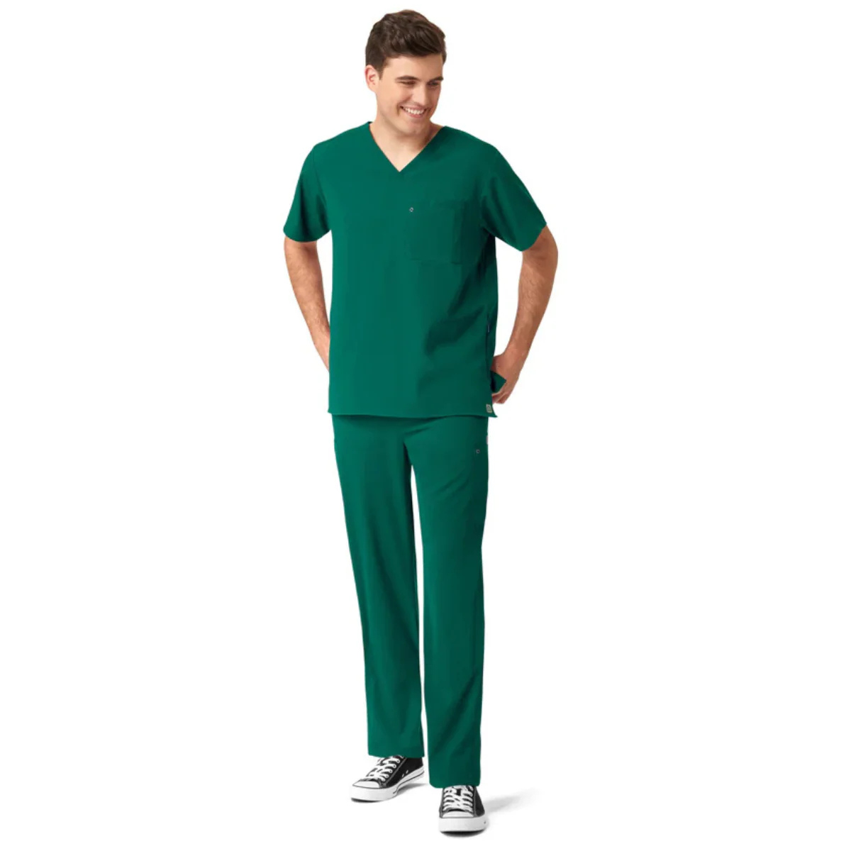 Scrub de filipina con cuello V y pantalón de panel con punto para hombre | Marca Wink