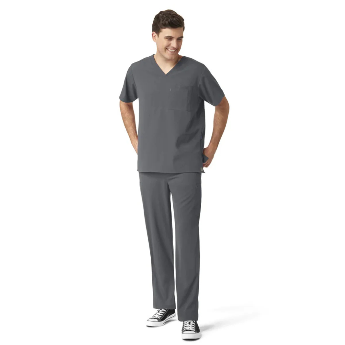 Scrub de filipina con cuello V y pantalón de panel con punto para hombre | Marca Wink