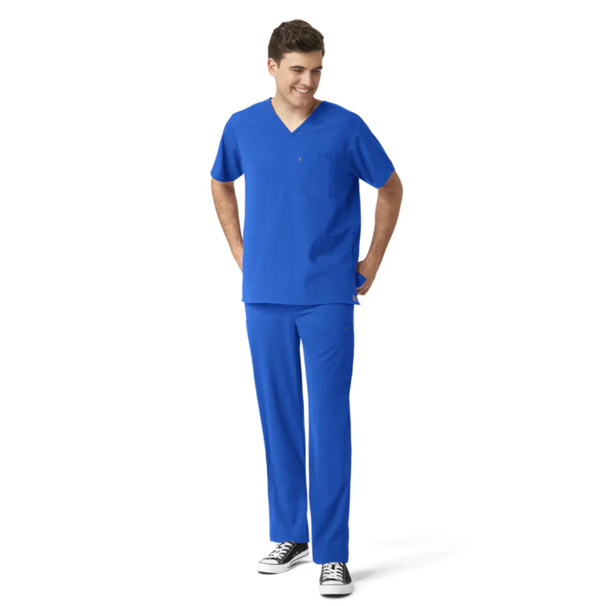 Scrub de filipina con cuello V y pantalón de panel con punto para hombre | Marca Wink