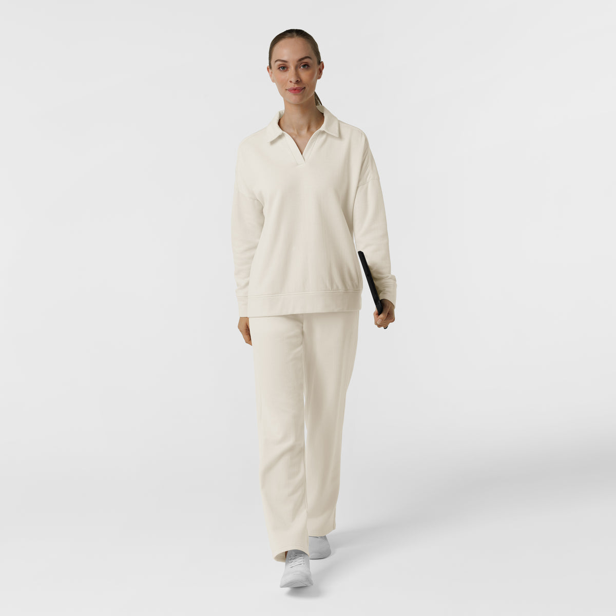Set de Polo de Felpa y Pantalón de Felpa de Pierna Ancha - Marca Wink