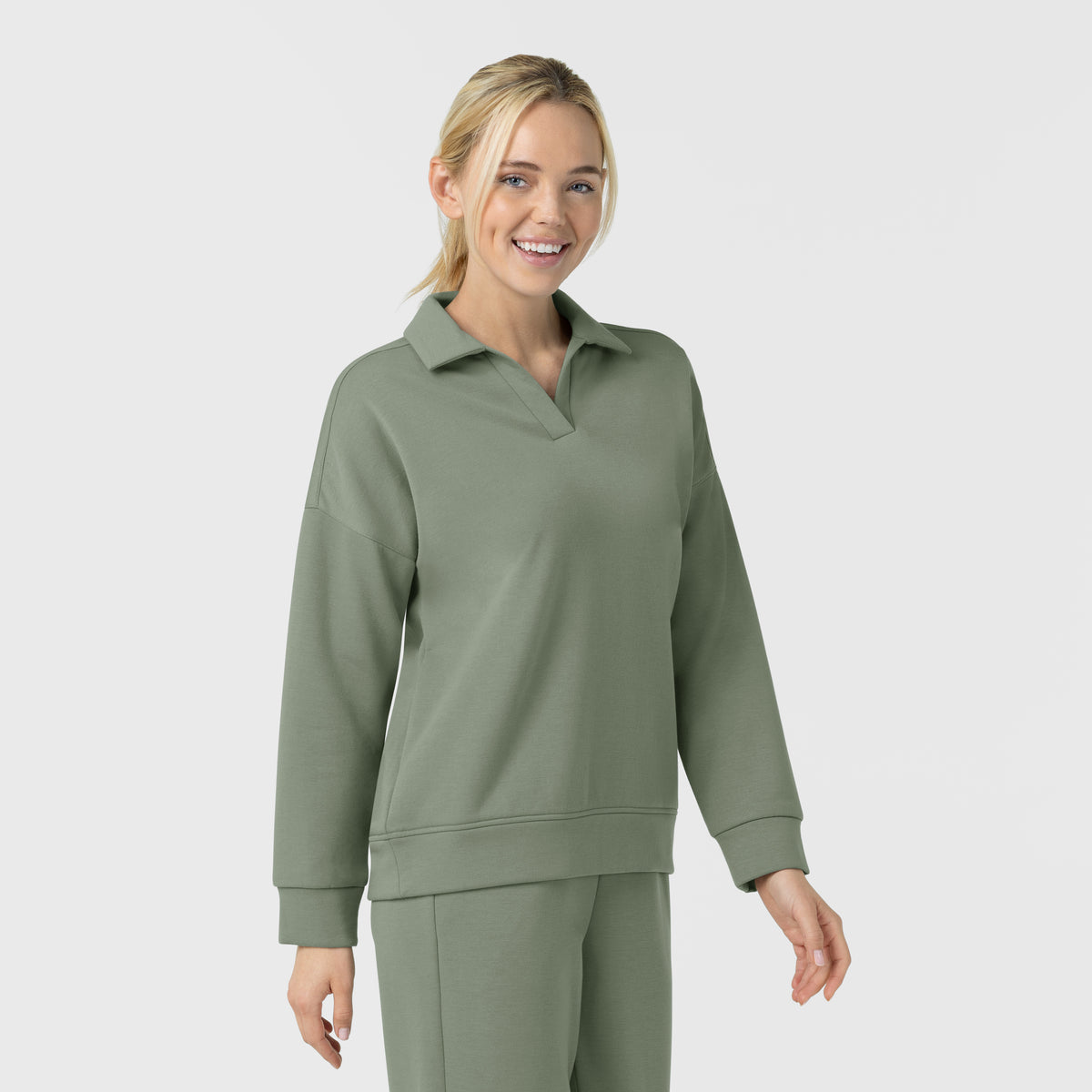 Set de Polo de Felpa y Pantalón de Felpa de Pierna Ancha - Marca Wink
