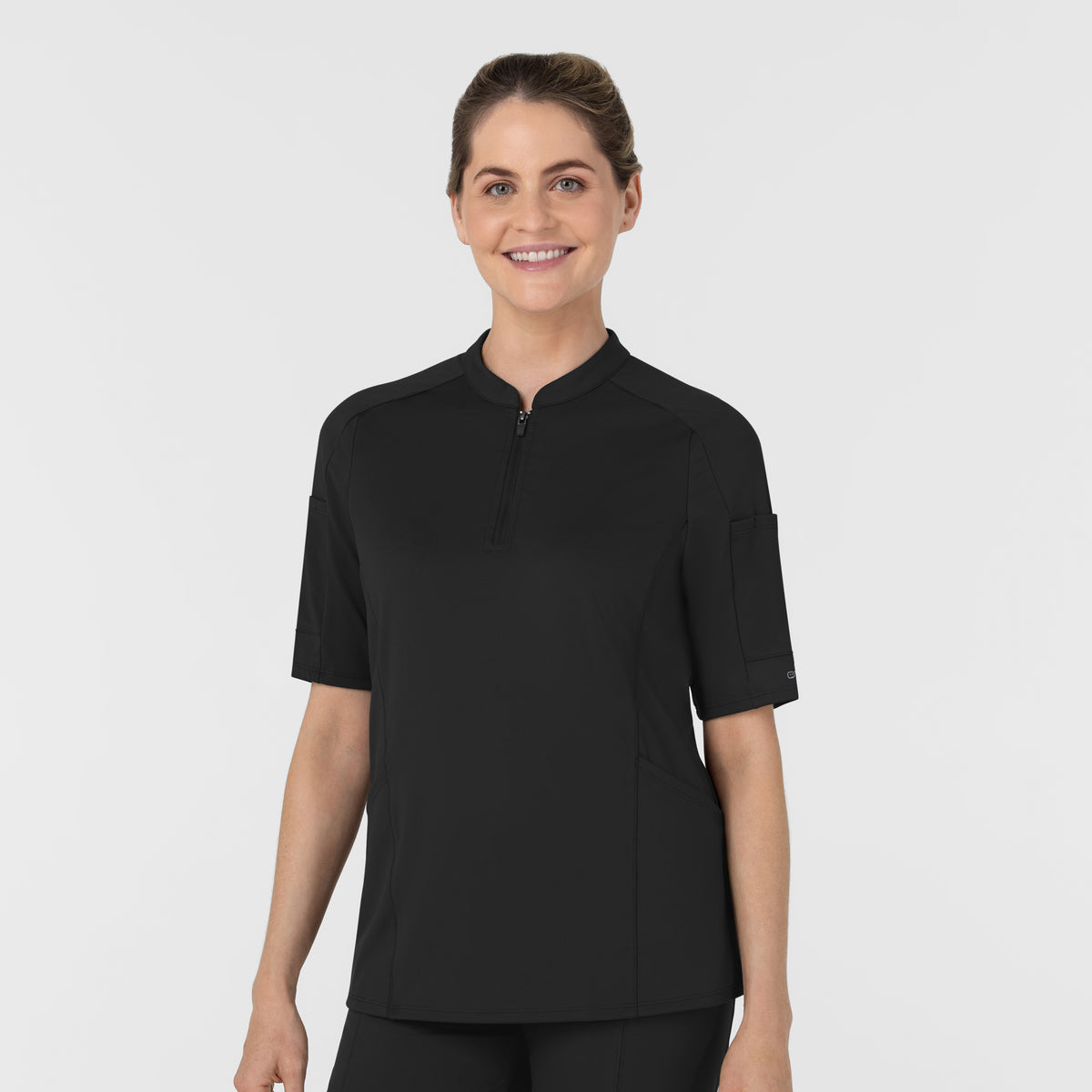 Set de Blusa Médica de Manga Corta con Media Cremallera y Pantalón Corte Recto - Marca Wink