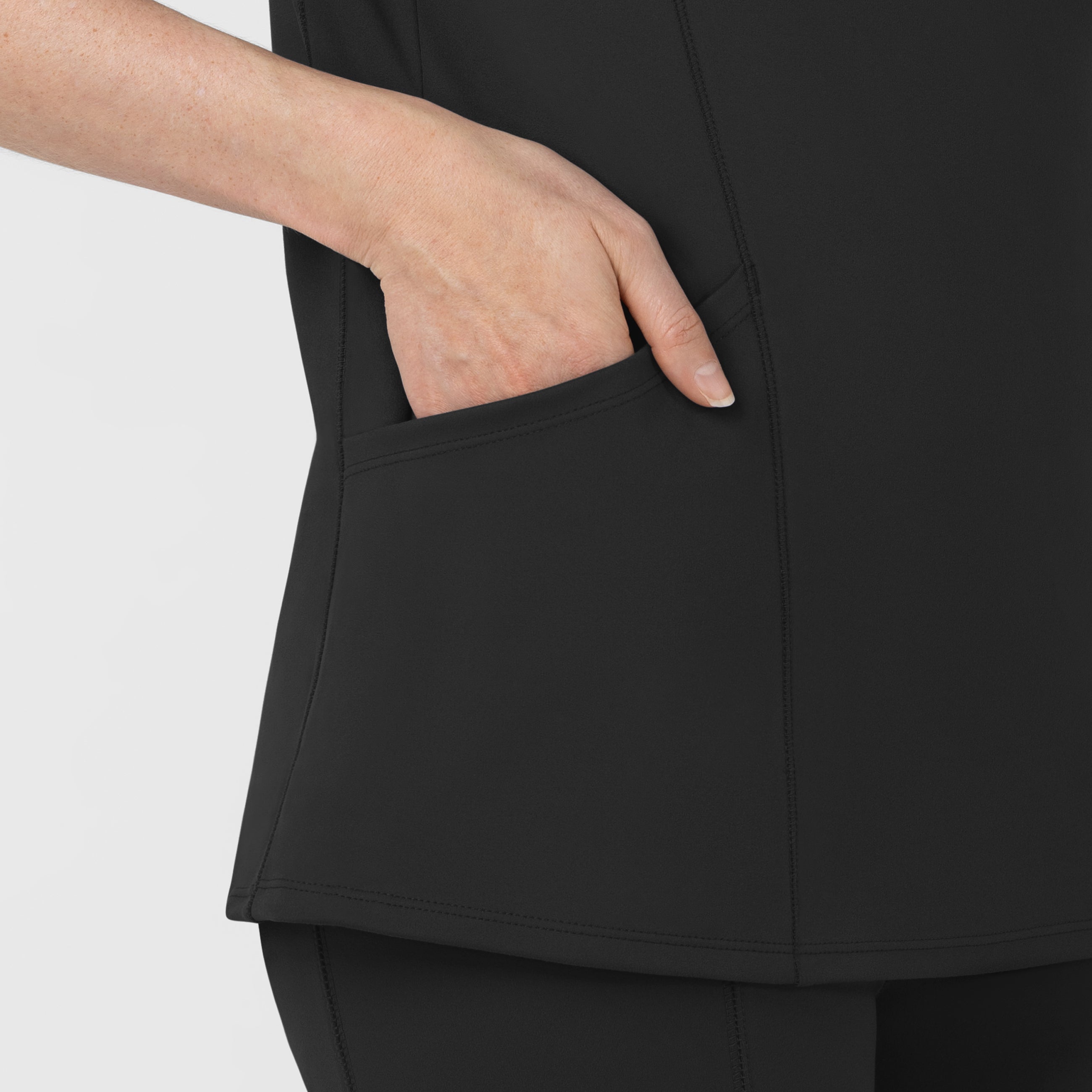 Set de Blusa Médica de Manga Corta con Media Cremallera y Pantalón Corte Recto - Marca Wink