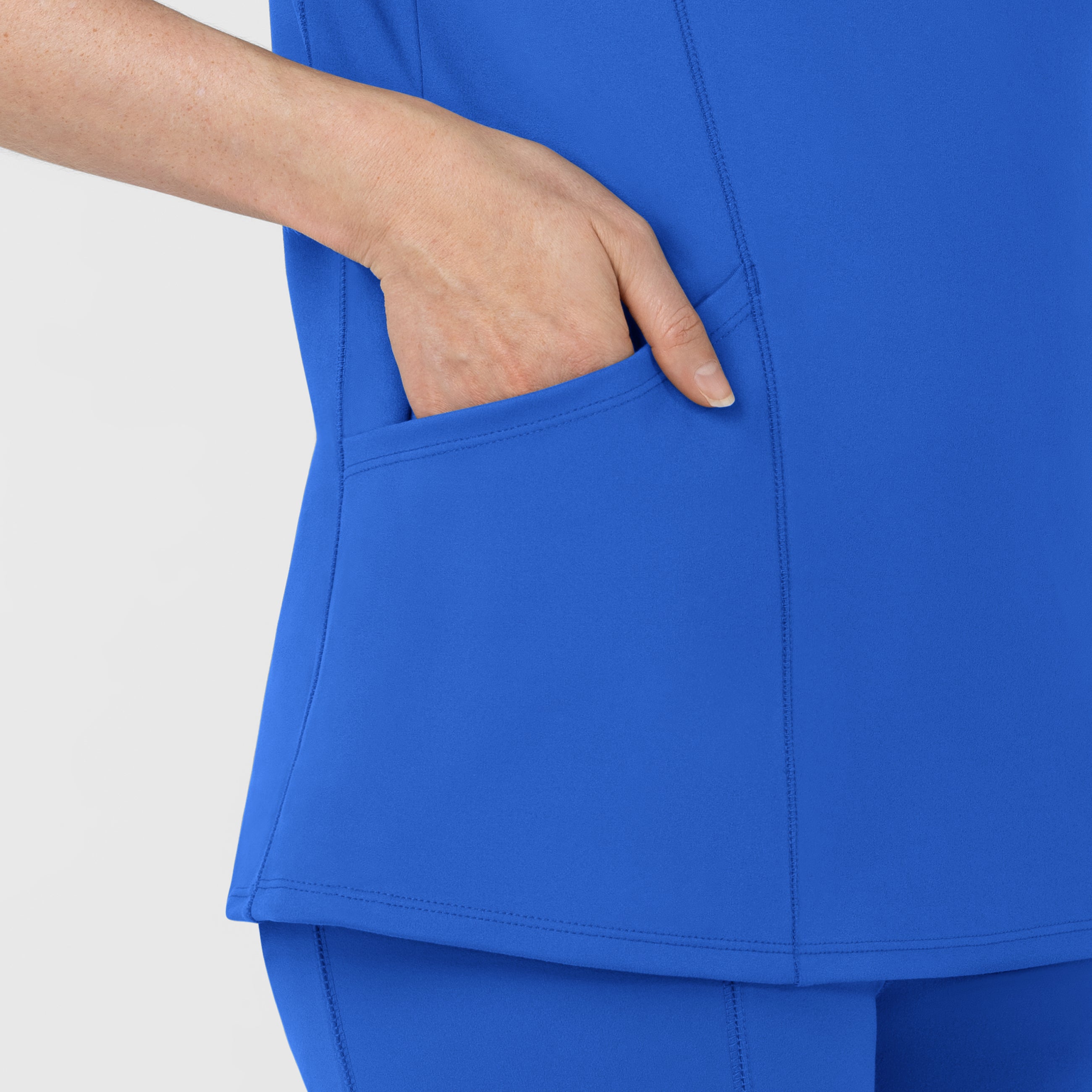 Set de Blusa Médica de Manga Corta con Media Cremallera y Pantalón Corte Recto - Marca Wink