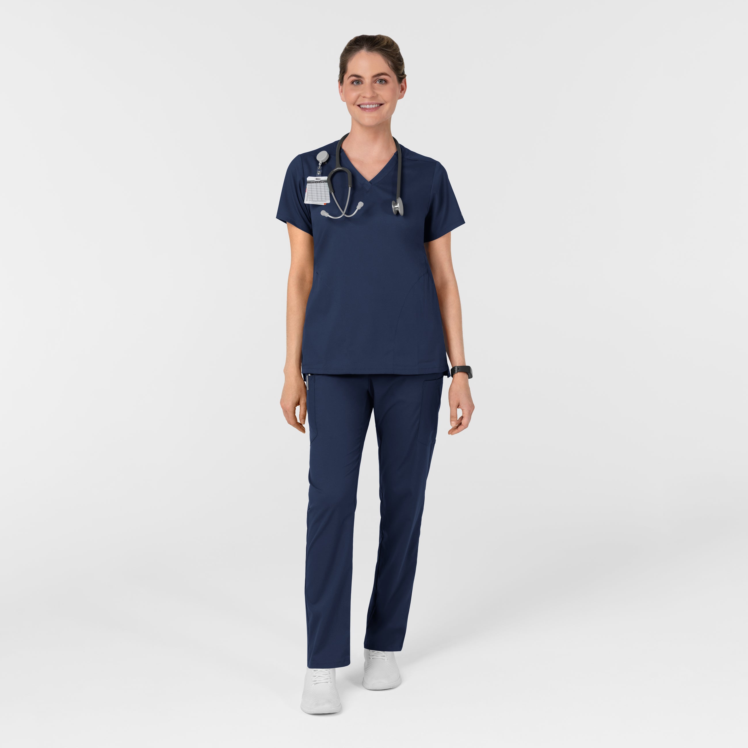 Scrub Médico repelente a liquidos, de filipina con Cuello en V con pantalón Corte Acampanado, para Mujer Boundless - Marca Wink