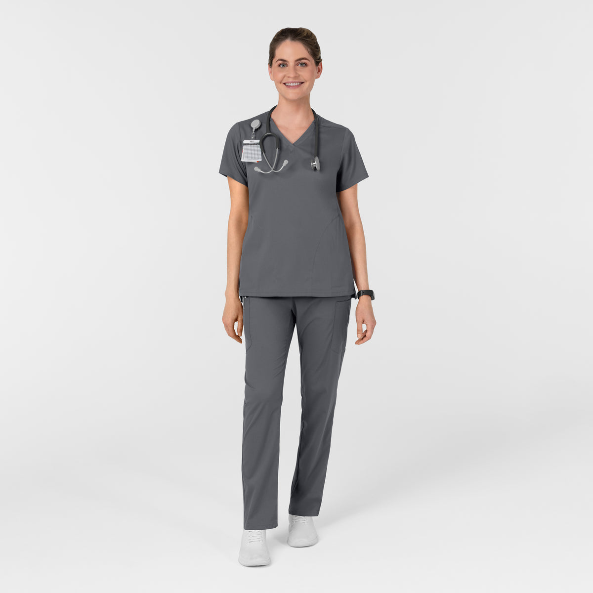 Scrub Médico repelente a liquidos, de filipina con Cuello en V con pantalón Corte Acampanado, para Mujer Boundless - Marca Wink