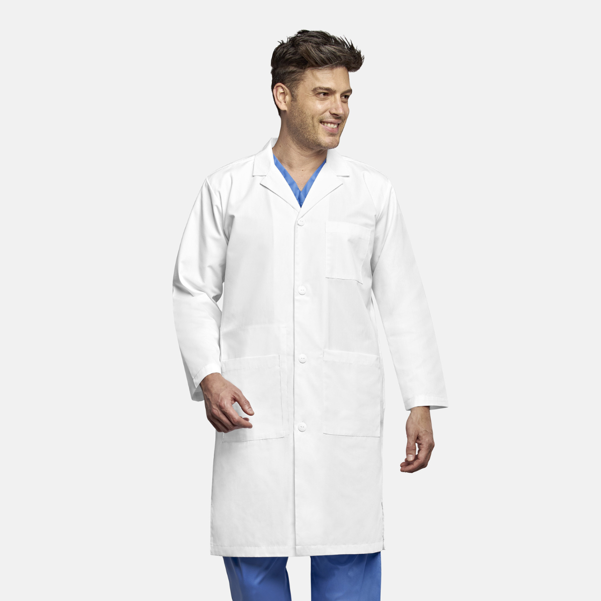 Bata Médica larga antifluidos para hombre color blanco | Marca Wink