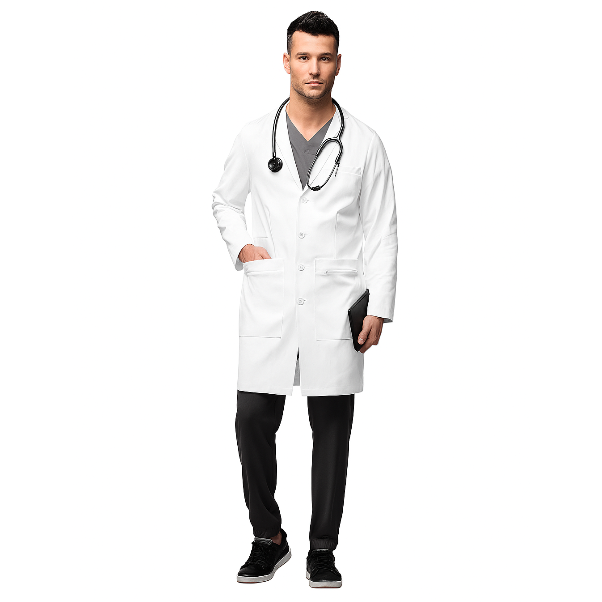 Bata Médica Larga para hombre de 34" color blanco | Marca Wink