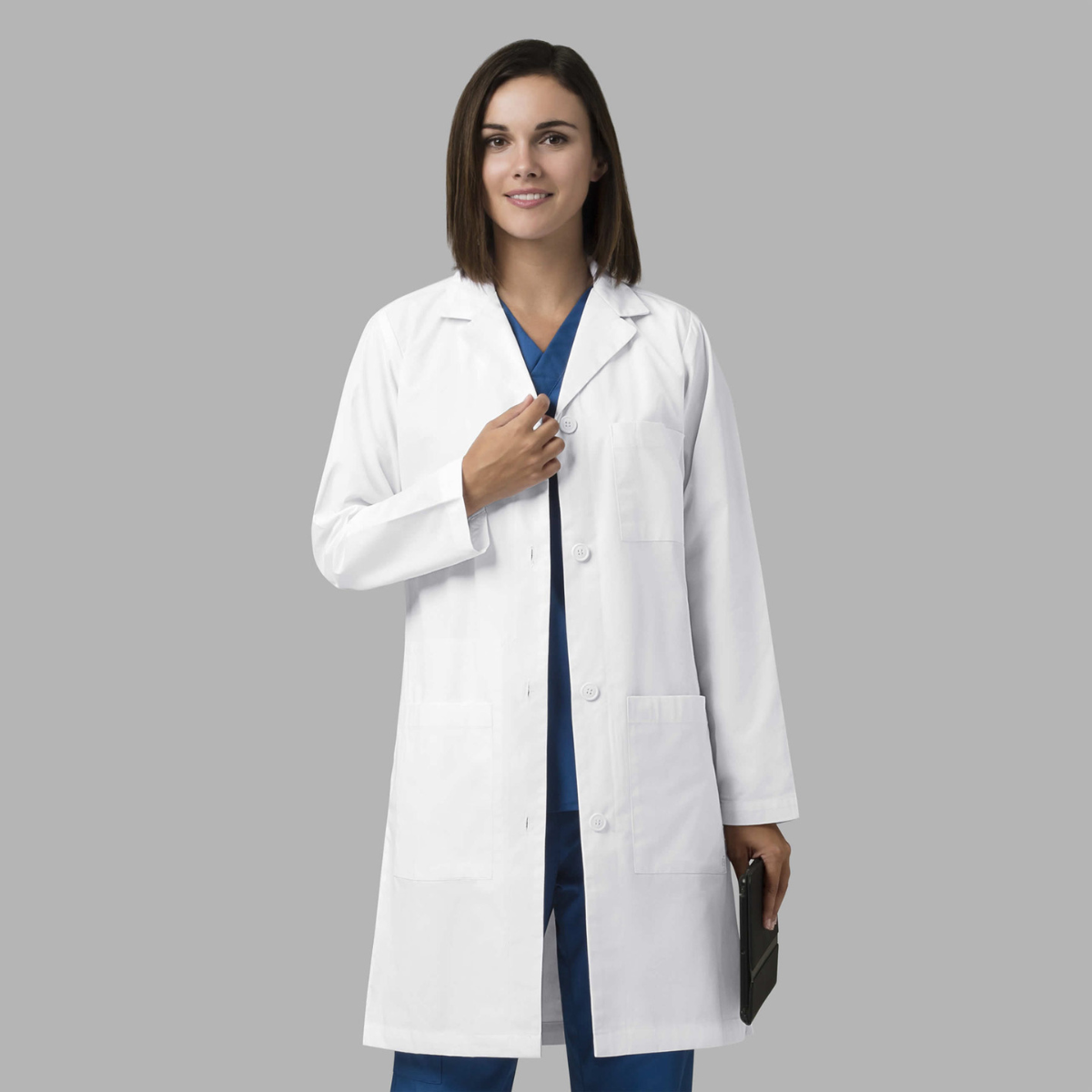 Bata Médica larga repelente a liquidos para mujer color blanco | Marca Wink