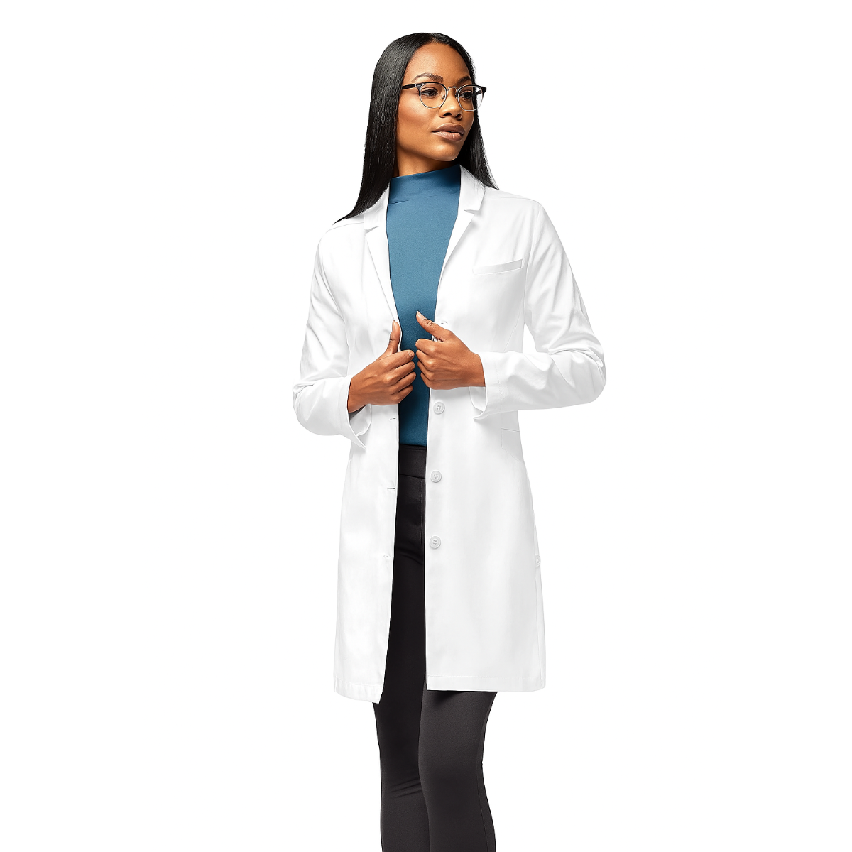 Bata Médica larga para mujer de 34" color blanco | Marca Wink
