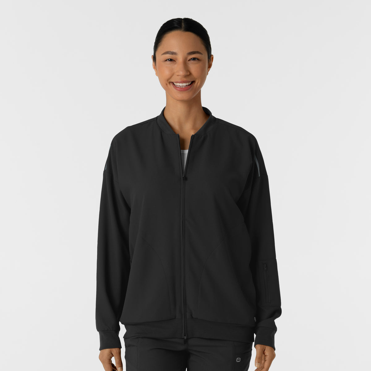 Chaqueta Médica tipo bomber para mujer color negro | Marca Wink