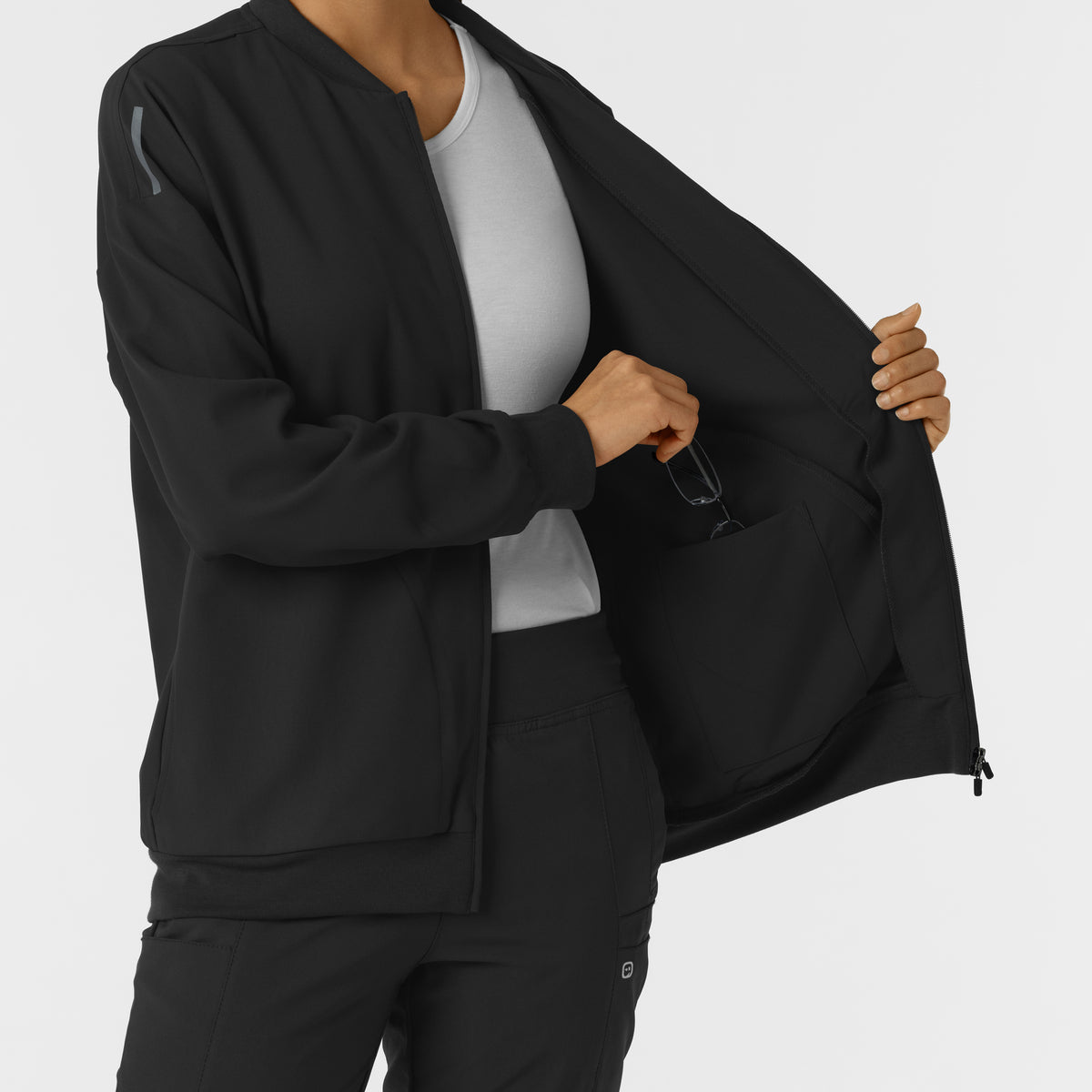 Chaqueta Médica tipo bomber para Mujer color negro | Marca Wink
