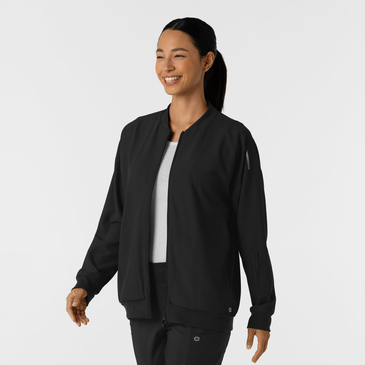 Chaqueta Médica tipo bomber para mujer color negro | Marca Wink