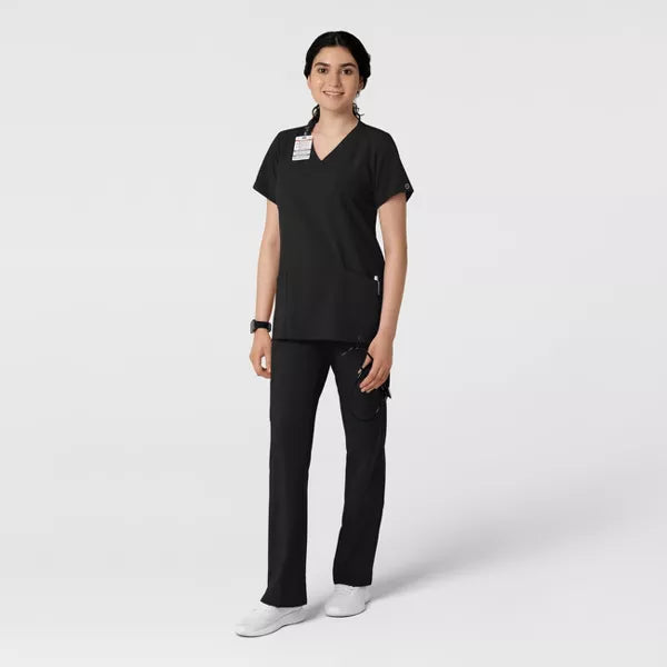 Scrub Uniforme Médico con Filipina con cuello en V curvo y pantalón jogger tipo cargo para Mujer | Marca Wink