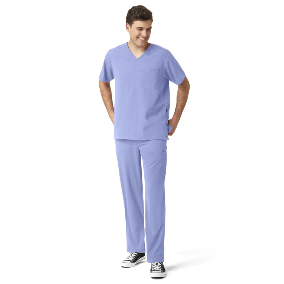 Scrub de filipina con cuello V y pantalón de panel con punto para hombre | Marca Wink