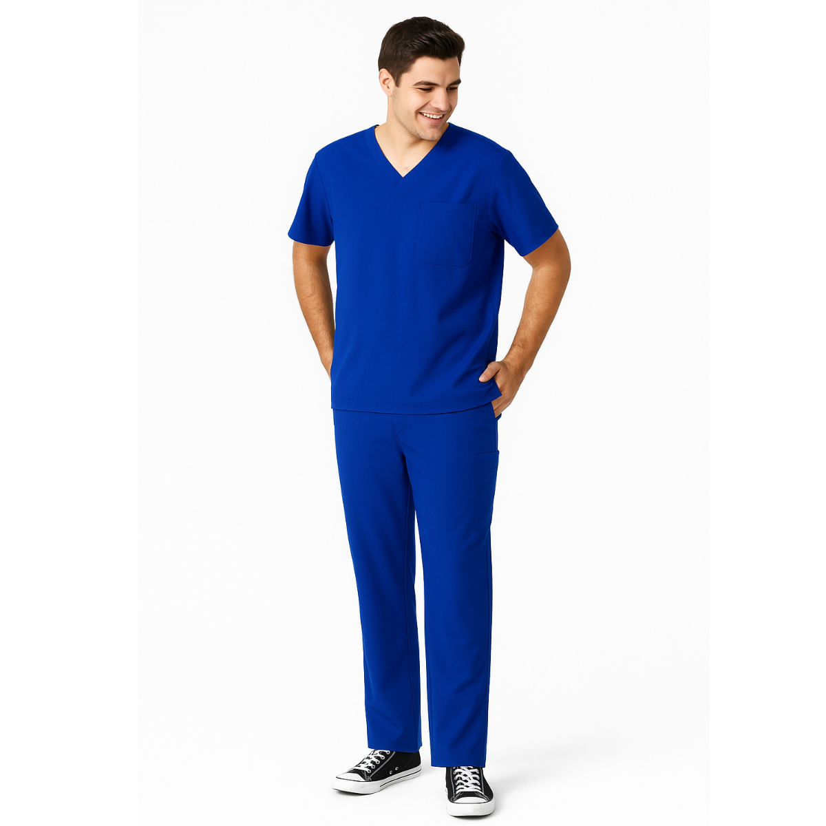 Scrub de filipina con cuello V y pantalón de panel con punto para hombre | Marca Wink